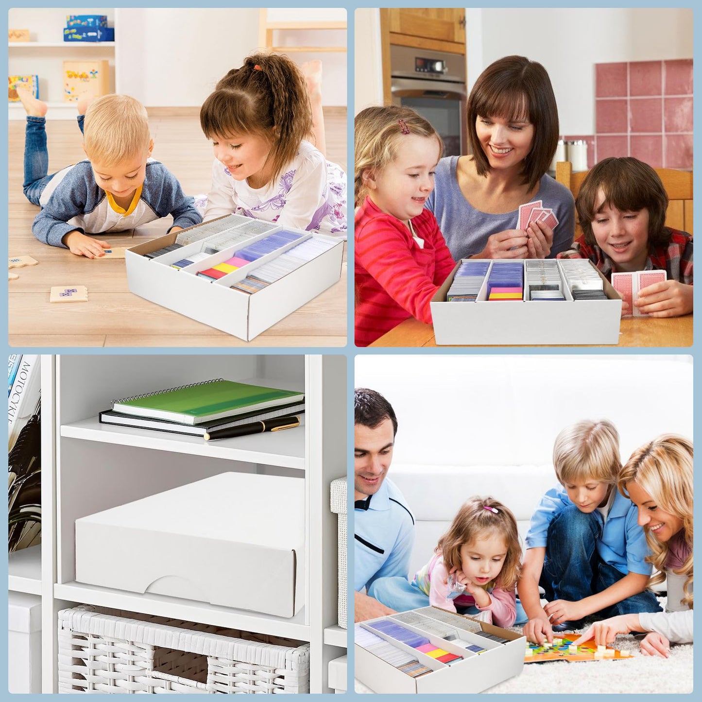 HIMOMO Trading Card Storage Box – 3120 Card Capacity, 6-Set White Card Storage Case