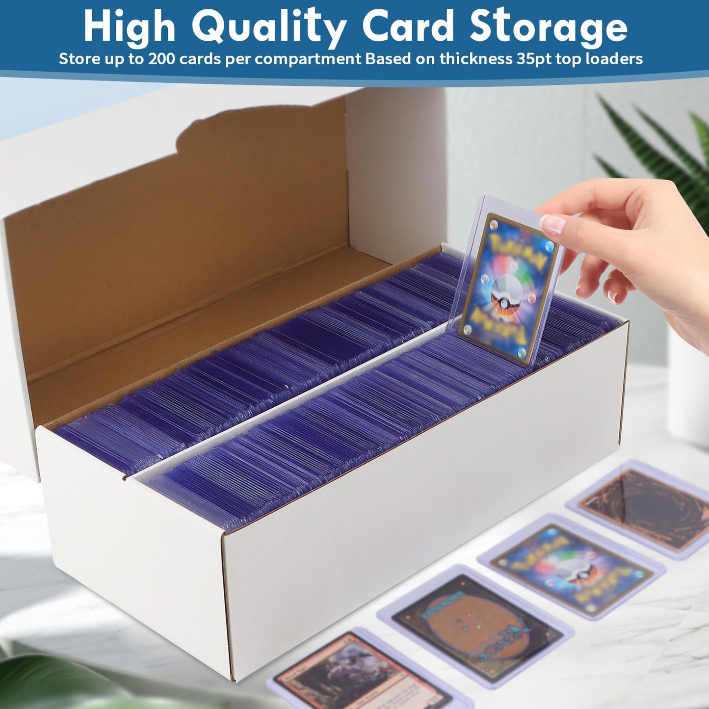 HIMOMO 6-Set Trading Card Storage Box – 1600 Card Capacity