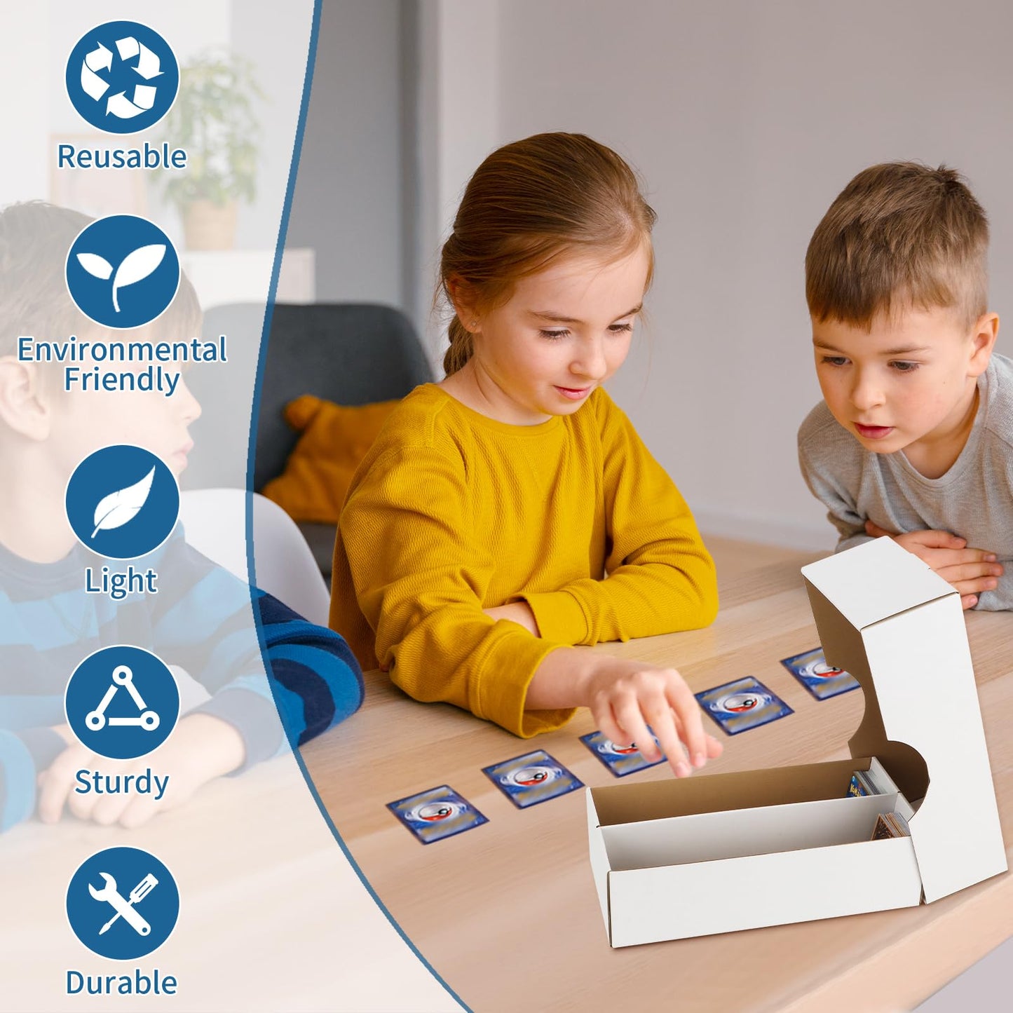 HIMOMO 6-Set Trading Card Storage Box – 1600 Card Capacity