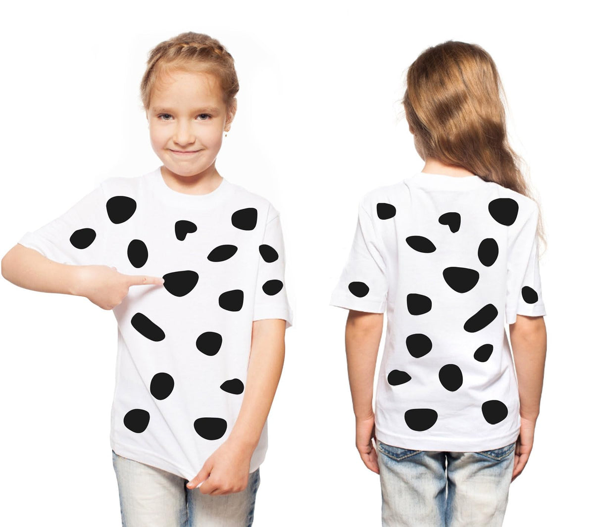 HIOHWEFH 12 Sheets Black Adhesive Felt Circles for Kids Dalmatian Costume – 216 Dalmatian Spots