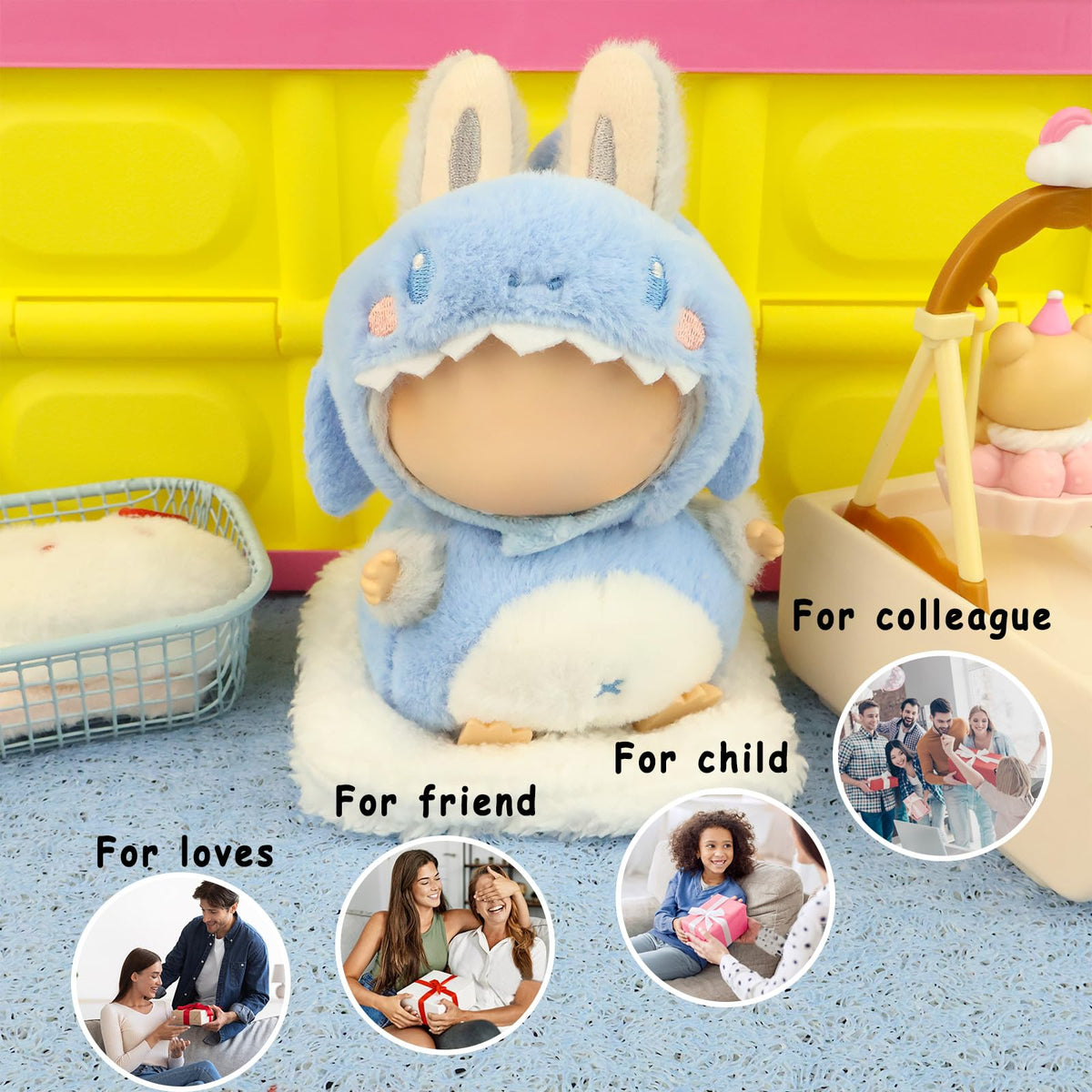 HiOKOU 17cm Doll Clothes – Cute Animal Outfits (Shark, Bee, Monkey, Pig)