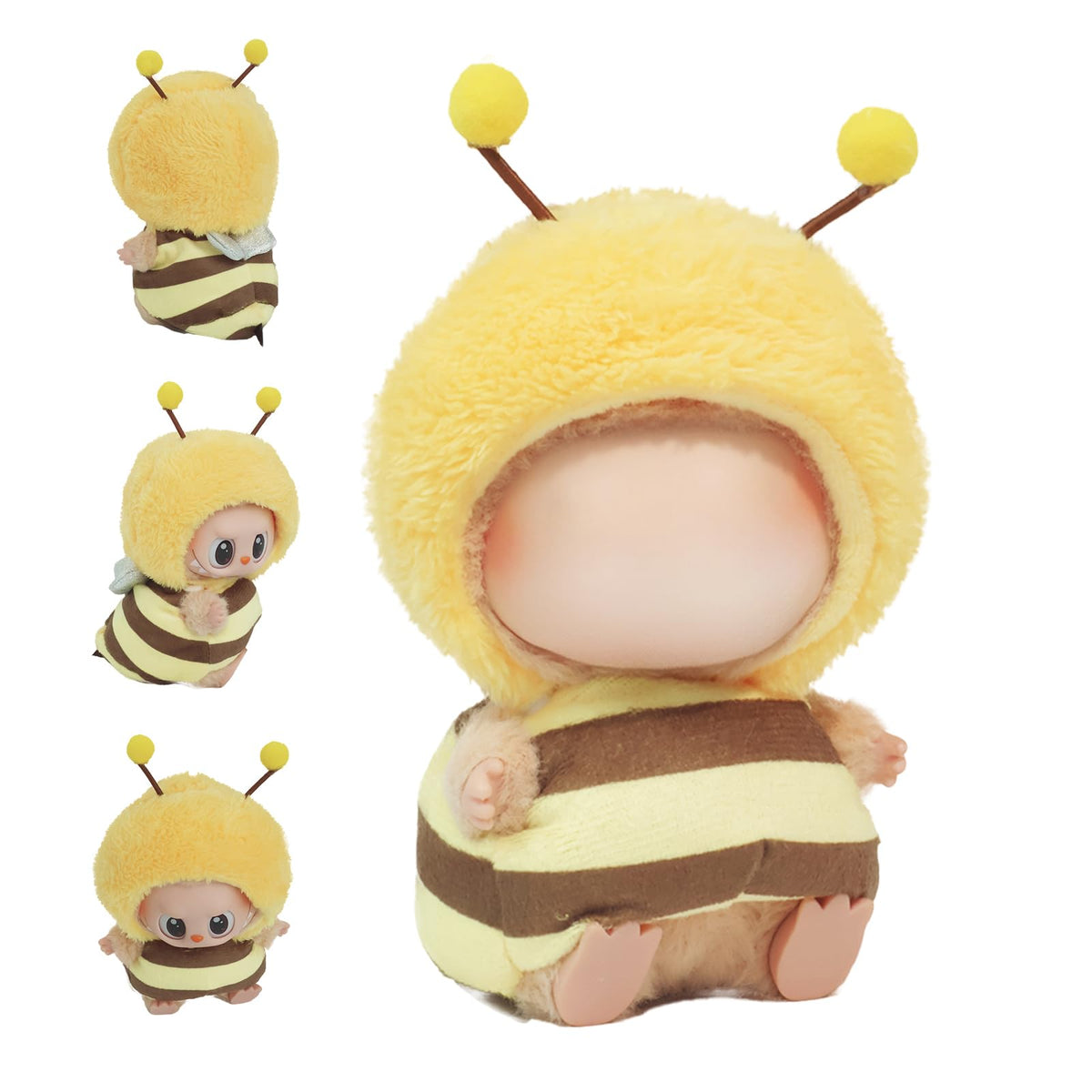 HiOKOU Labubu 17cm Doll Clothes – Cute Animal Outfits for Dress Up (Bee)