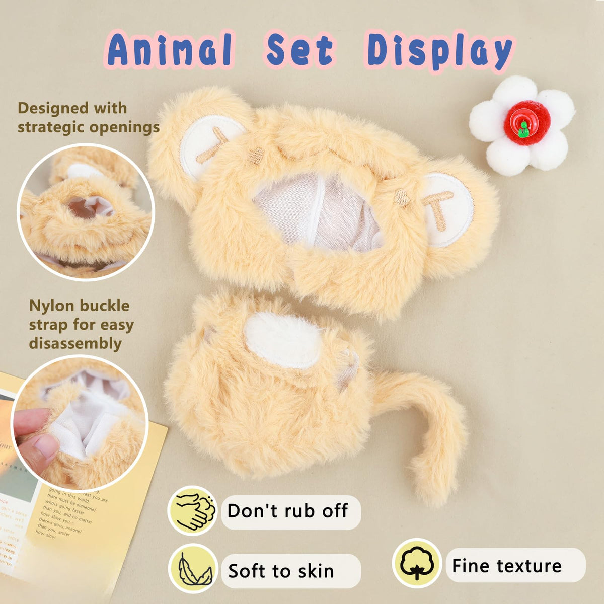 HiOKOU Labubu 17cm Doll Clothes – Cute Animal Outfits for Dress-Up (Monkey)
