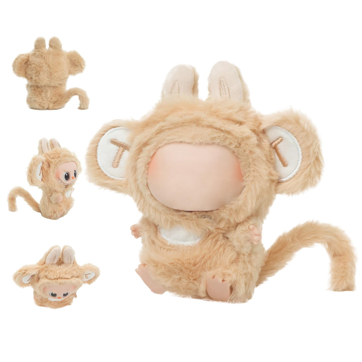 HiOKOU Labubu 17cm Doll Clothes – Cute Animal Outfits for Dress-Up (Monkey)