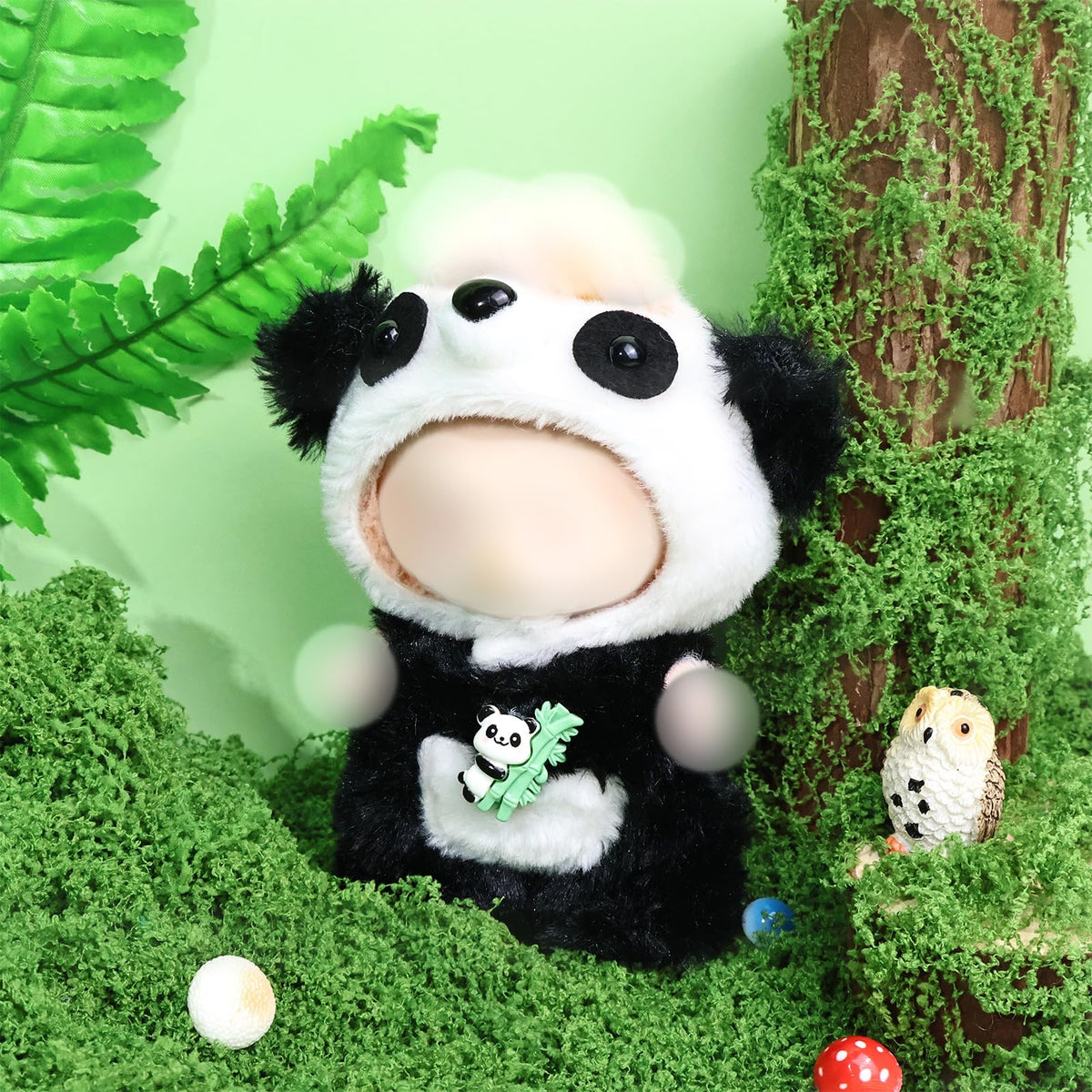 HiOKOU Panda 17cm Doll Clothes – Cute Animal Style Outfits for Labubu Accessories