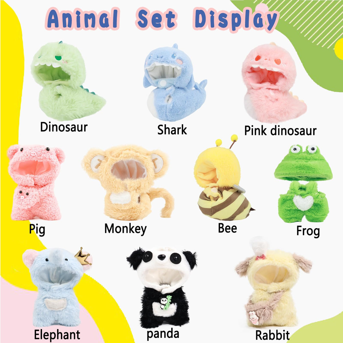 HiOKOU Panda 17cm Doll Clothes – Cute Animal Style Outfits for Labubu Accessories