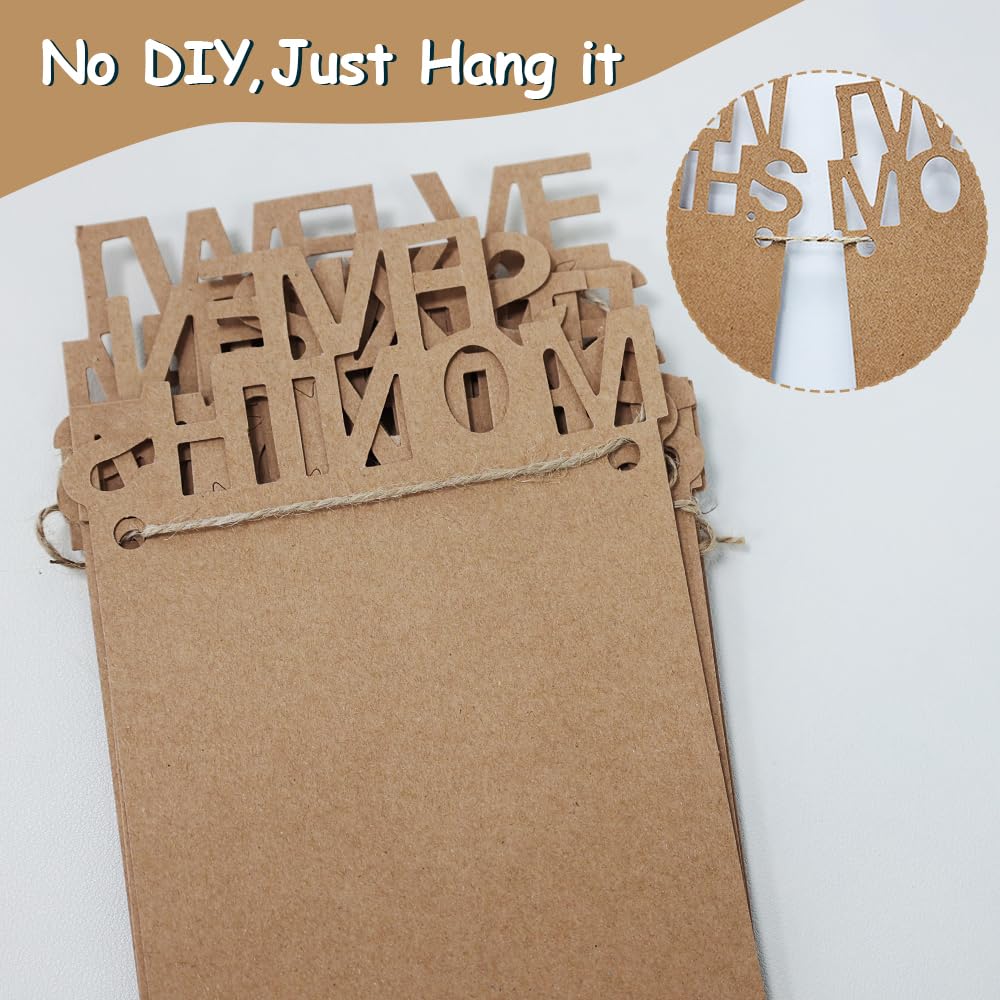 HiParty 1st Birthday Photo Banner Kit: Milestone Frames (Newborn–12 Months) + ONE Banner