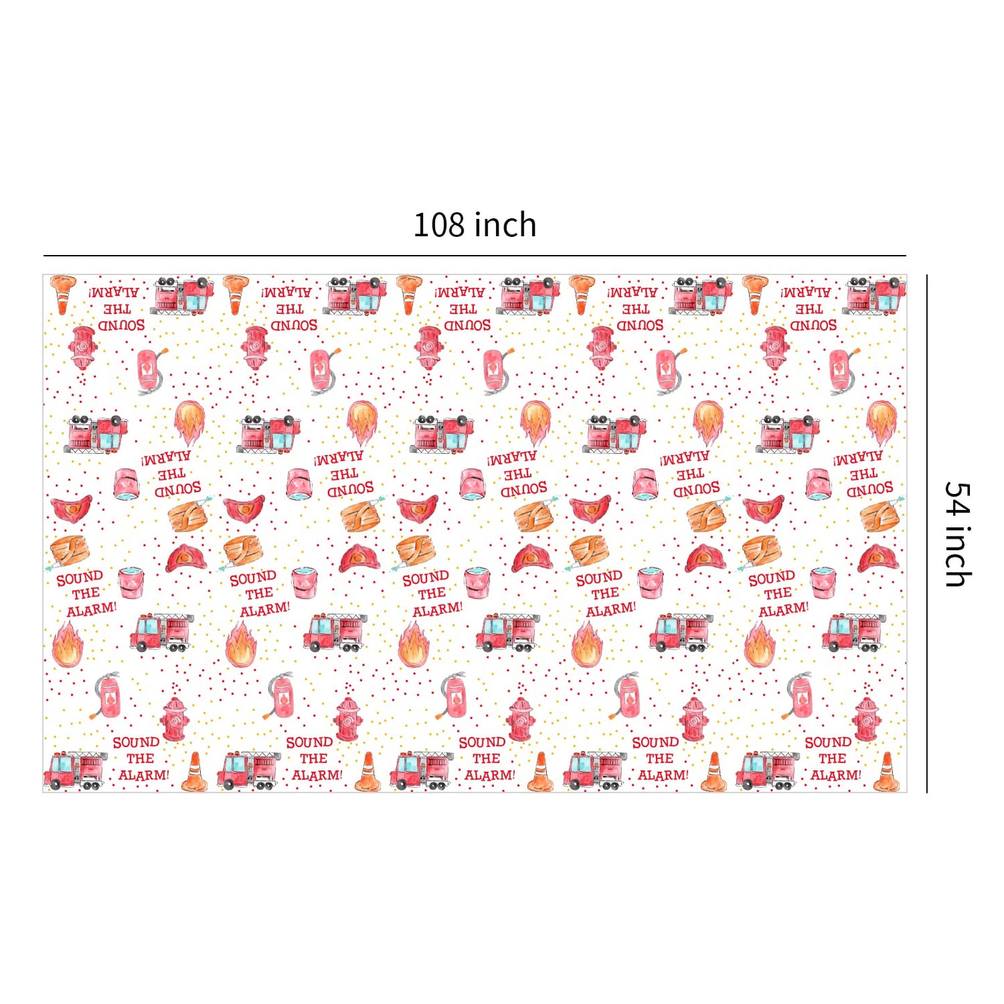 HIPVVILD Fire Truck Birthday Tablecloths – 2-Pack, 54x108 in, Disposable Firefighter Table Covers