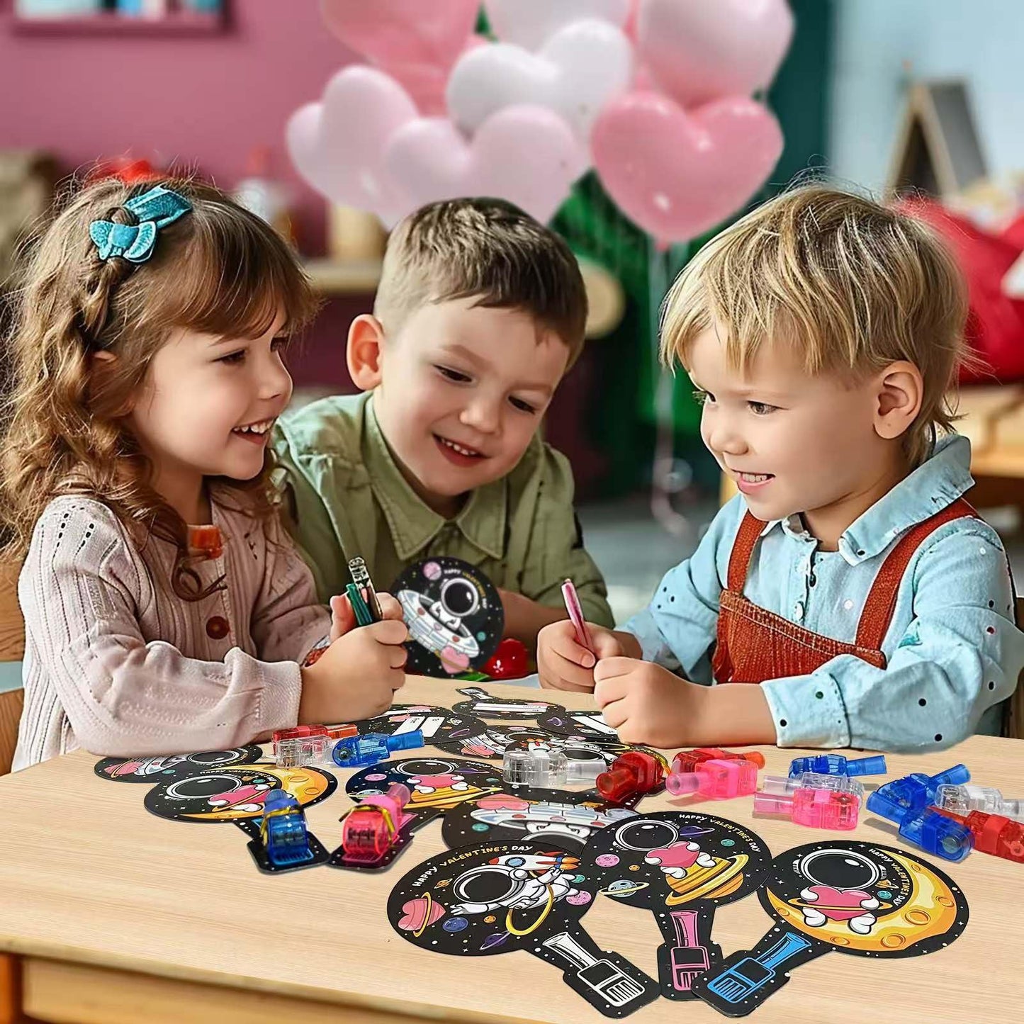 HIPYGYM 28-Pack Valentines Day Cards with LED Finger Lights for Kids – Classroom Gifts & Party Favors