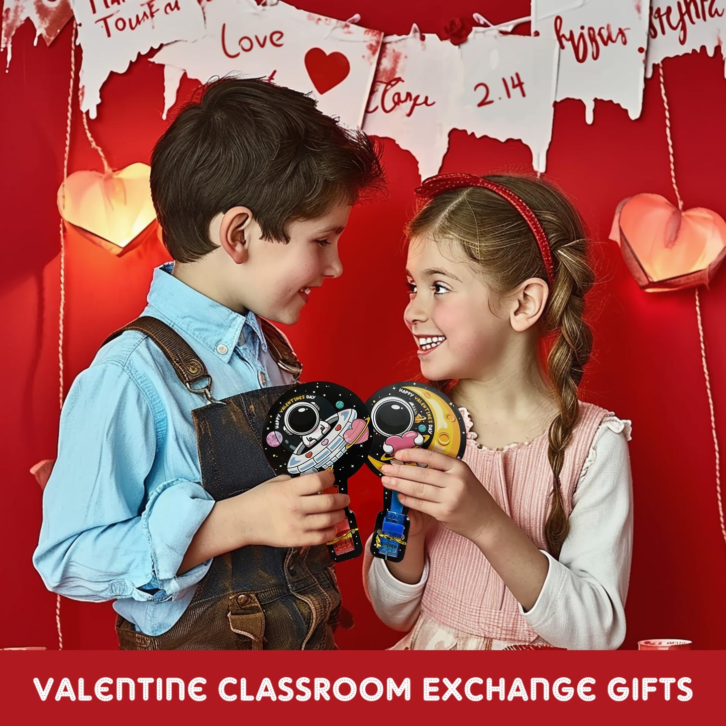 HIPYGYM 28-Pack Kids Valentine Cards with LED Finger Lights – Classroom Gifts
