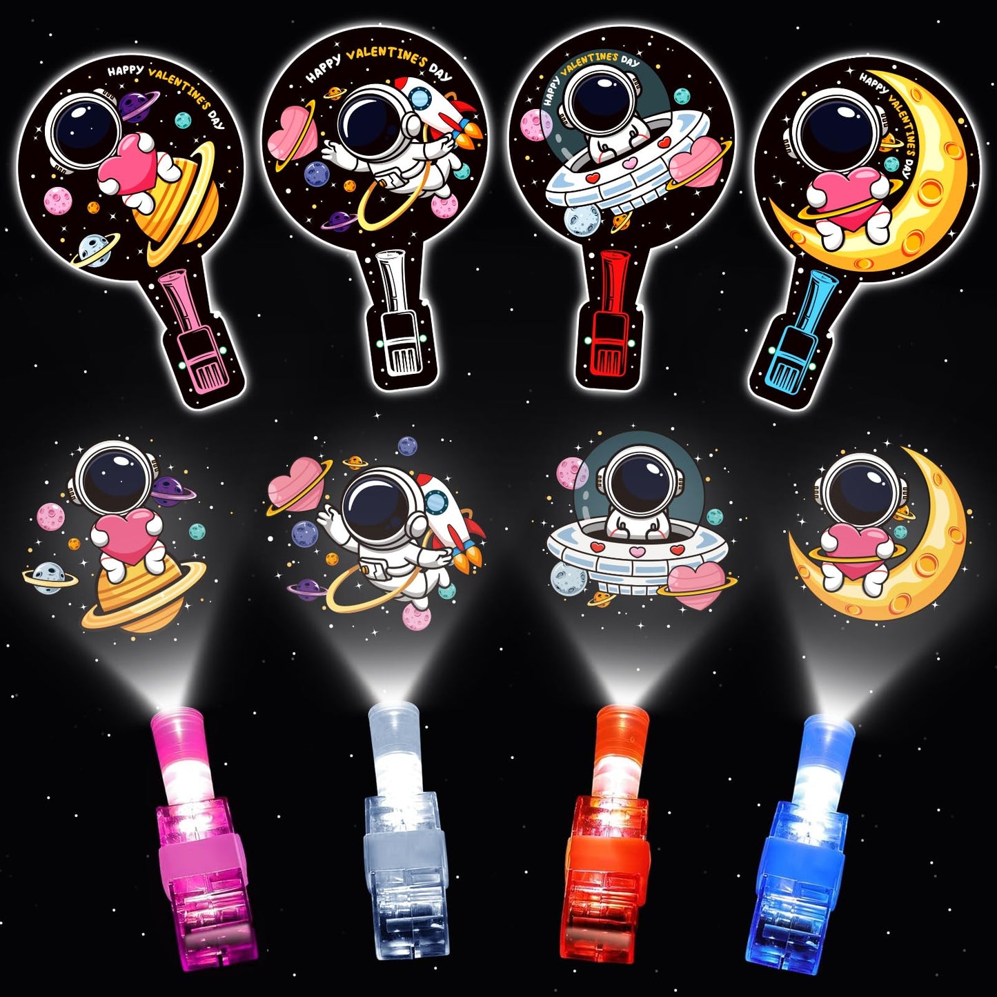 HIPYGYM 28-Pack Valentines Day Cards with LED Finger Lights for Kids – Classroom Gifts & Party Favors
