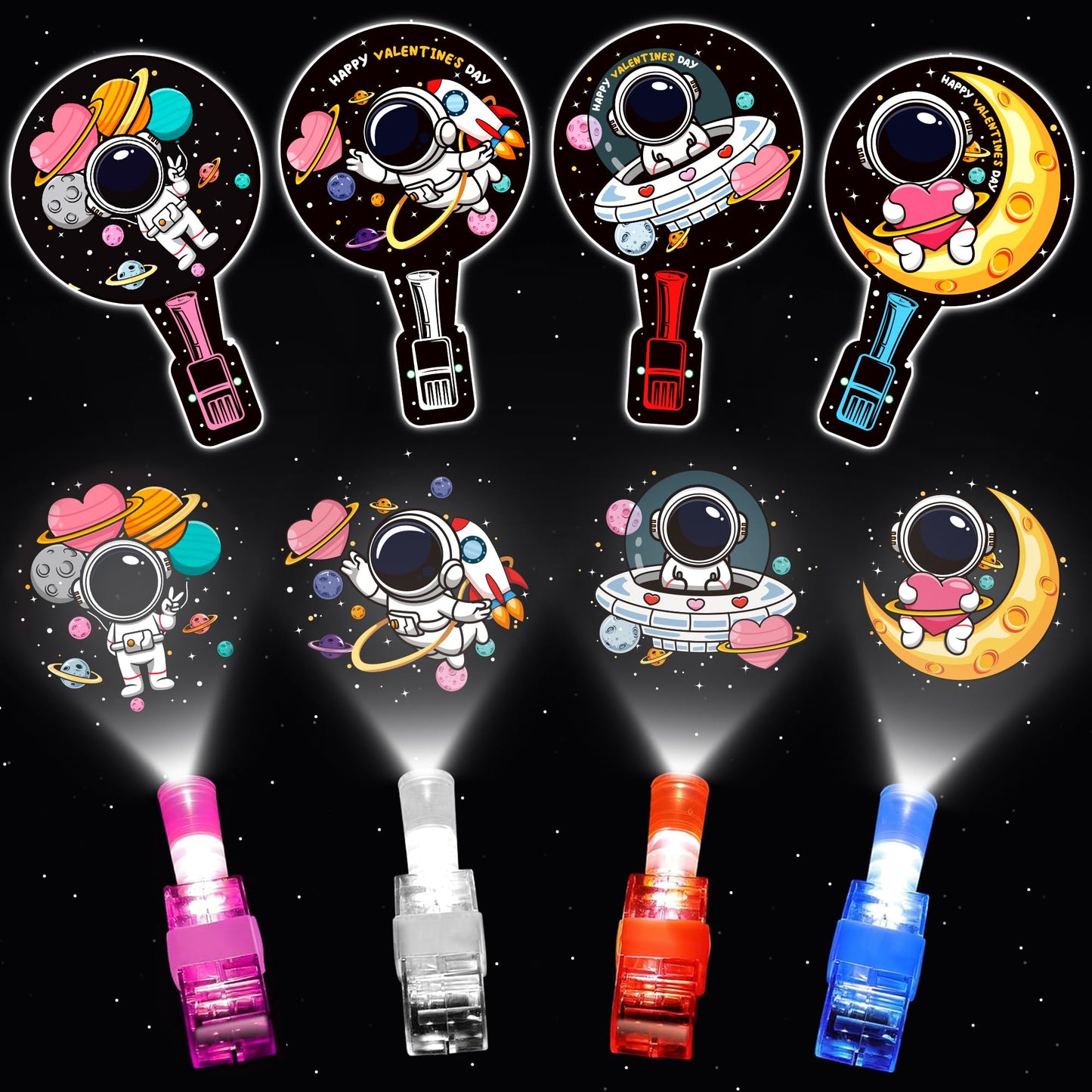 HIPYGYM 28-Pack Kids Valentine Cards with LED Finger Lights – Classroom Gifts