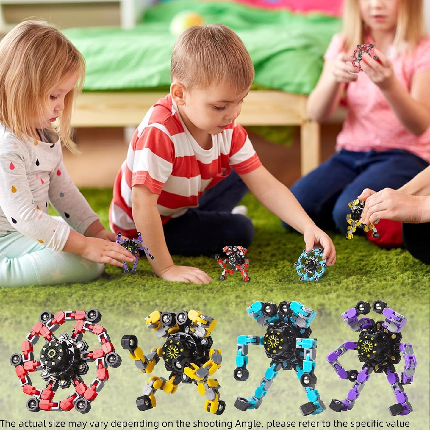 HiQCGS Transformable Fidget Spinners 9-Pack – Sensory Toys for ADHD & Anxiety