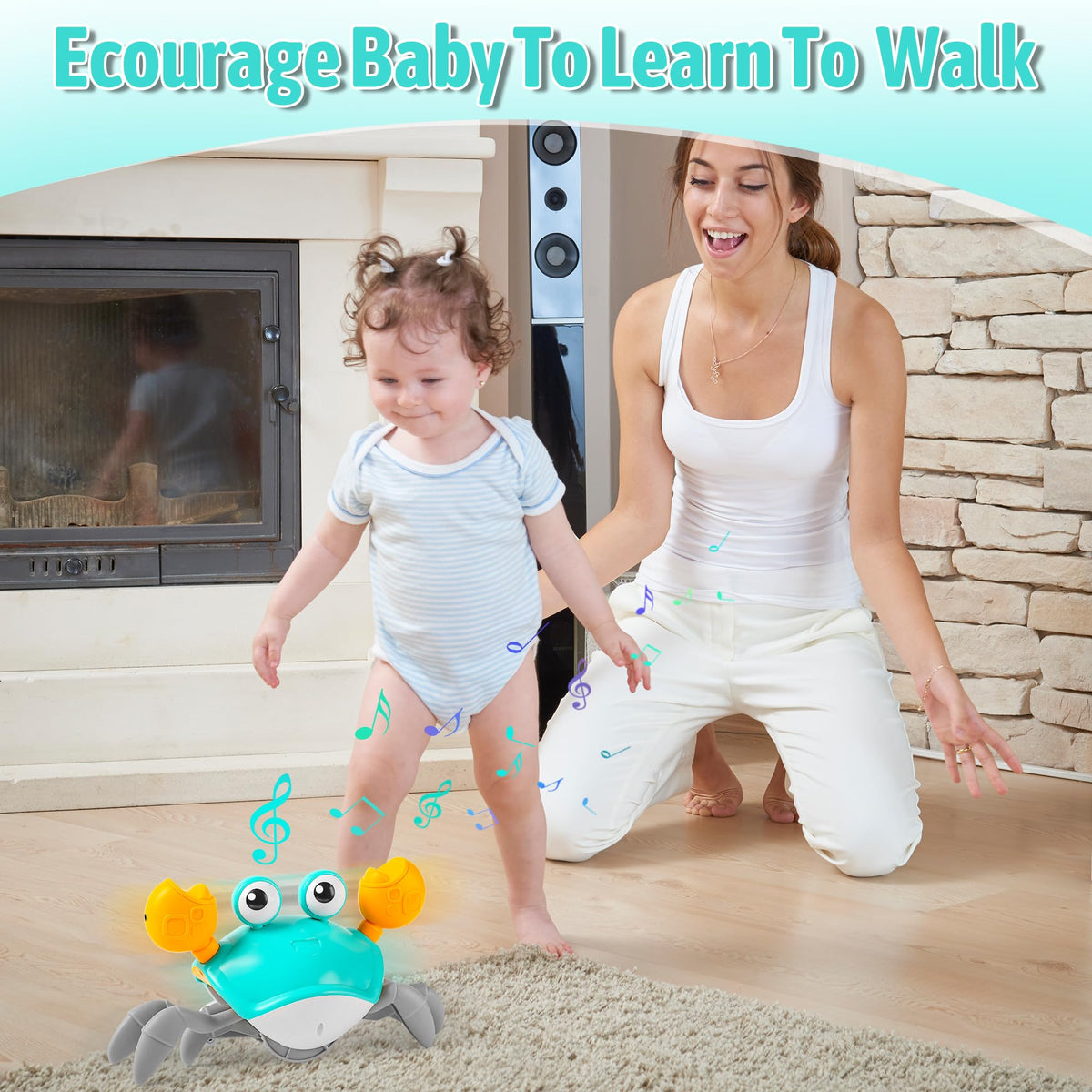 Hirger Crawling Crab Baby Toy – Light, Music, Tummy Time & Walking Help for Toddlers
