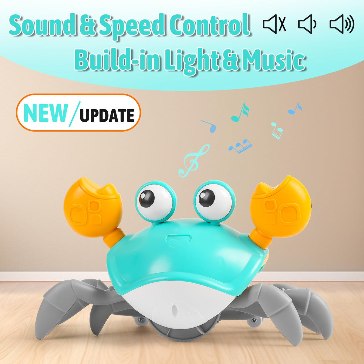 Hirger Crawling Crab Baby Toy – Light, Music, Tummy Time & Walking Help for Toddlers