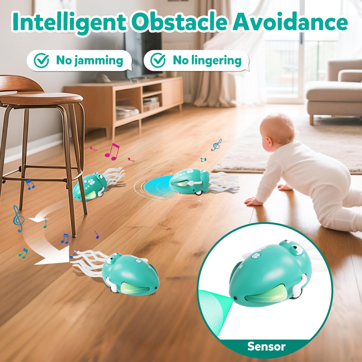 Hirger Dancing Octopus Baby Toy – Interactive Crawling Squid with Lights & Music for Infants & Toddlers
