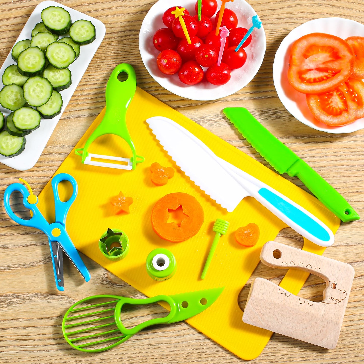 Hirger 40Pcs Kids Knife Set for Real Cooking – Montessori Kitchen Tools