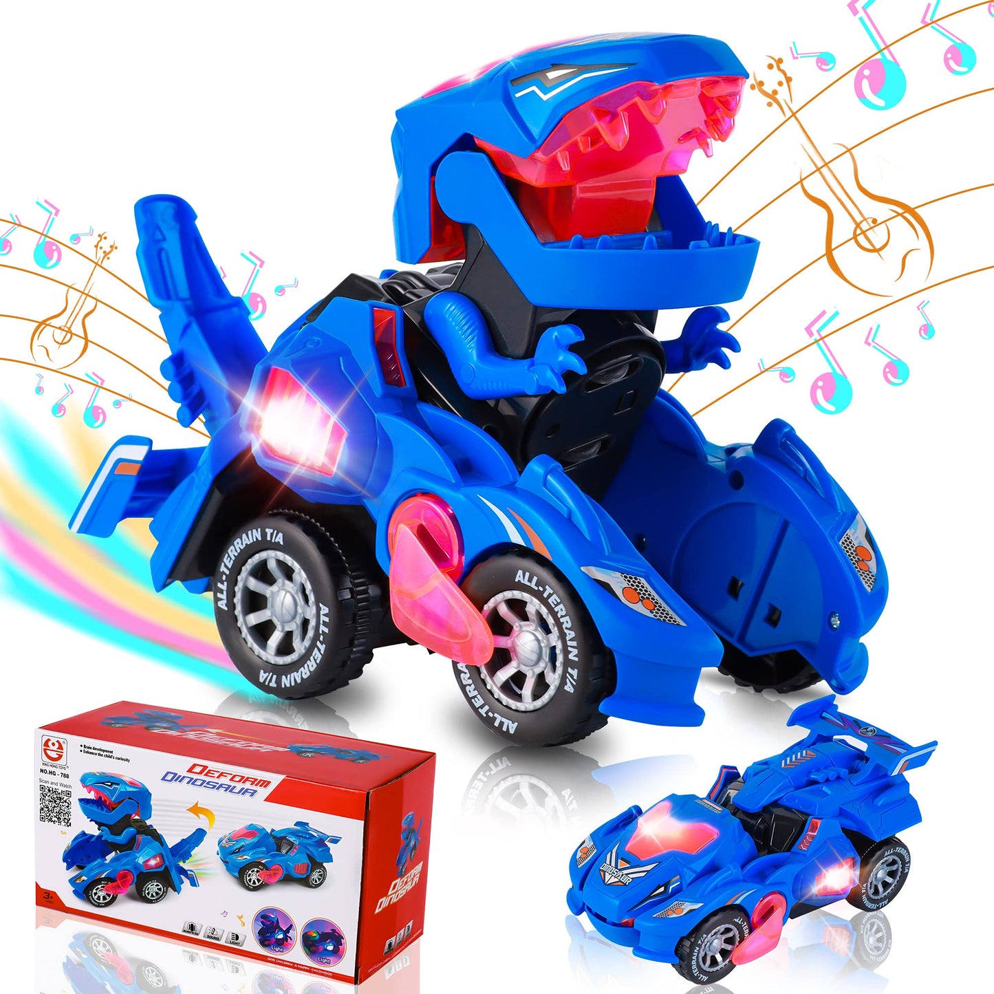 Hirger Transforming Dinosaur Car Toy – 2-in-1 Auto Transformer for Kids