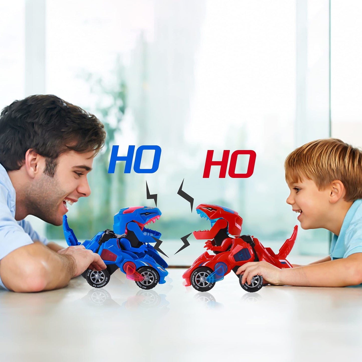 Hirger Transforming Dinosaur Car Toy – 2-in-1 Auto Transformer for Kids