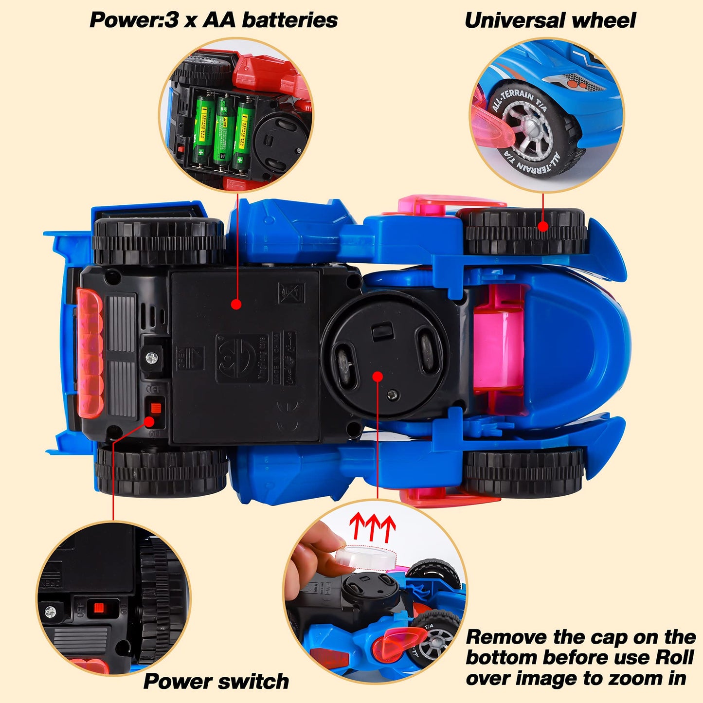 Hirger Transforming Dinosaur Car Toy – 2-in-1 Auto Transformer for Kids