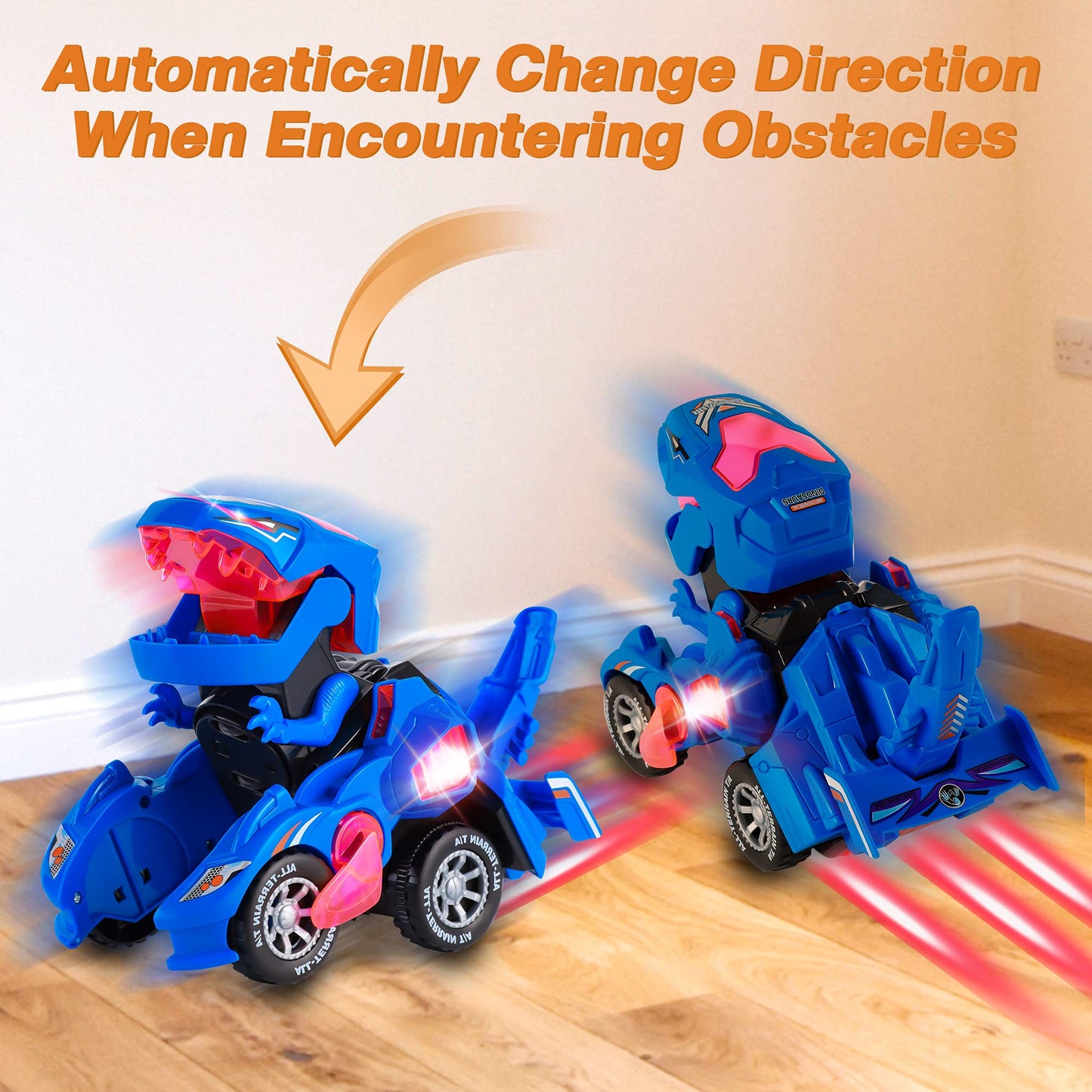 Hirger Transforming Dinosaur Car Toy – 2-in-1 Auto Transformer for Kids