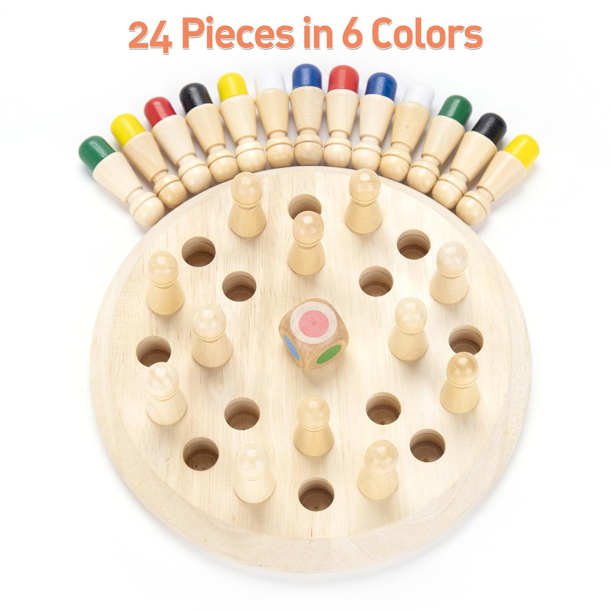 Hirger Wooden Memory Chess – Family Board Game for Kids & Adults | Montessori Educational Toy