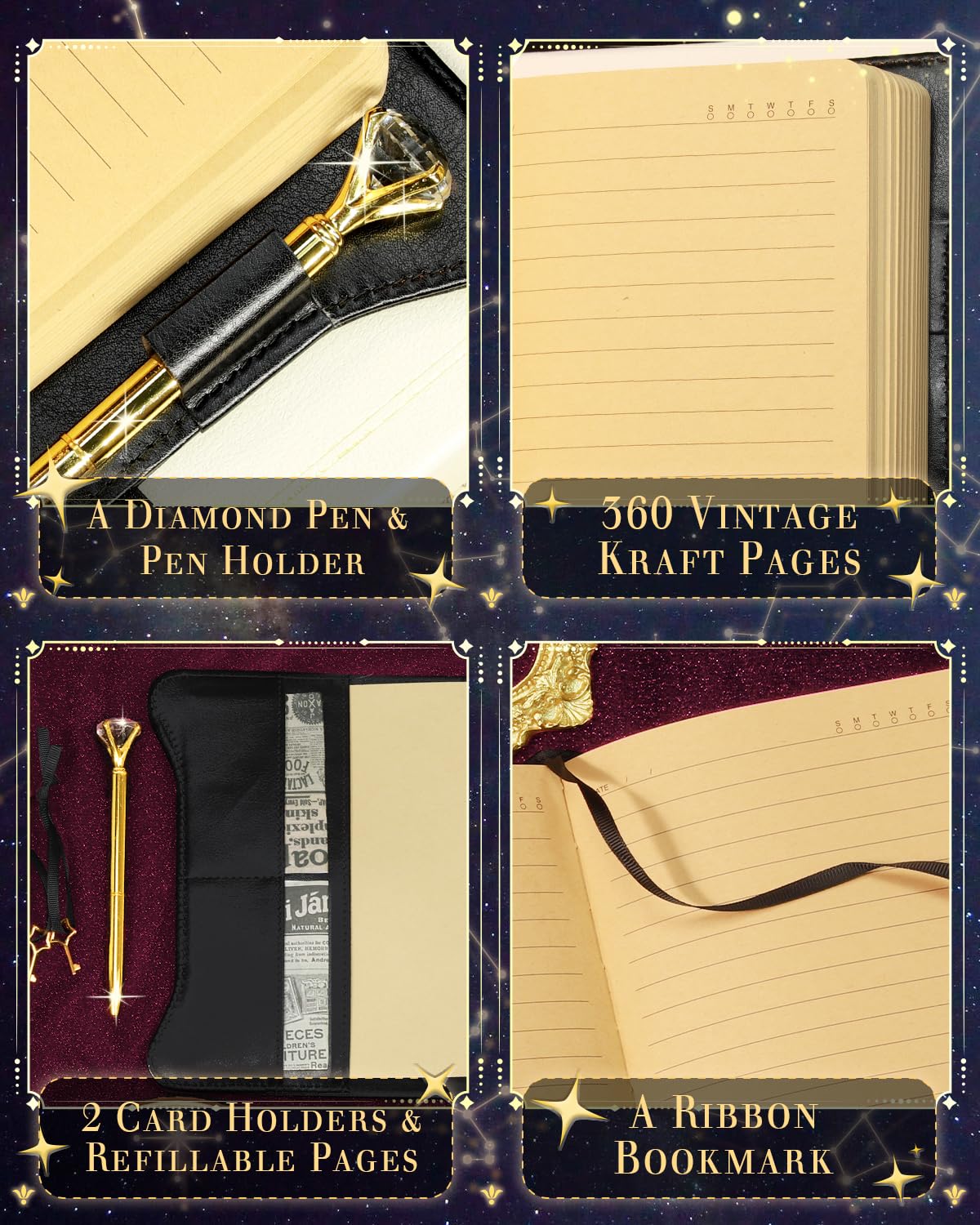 Hi!SCI Locking Diary for Girls and Women — Gift Box, Pen, Bookmark, 360 Kraft Pages (B6)