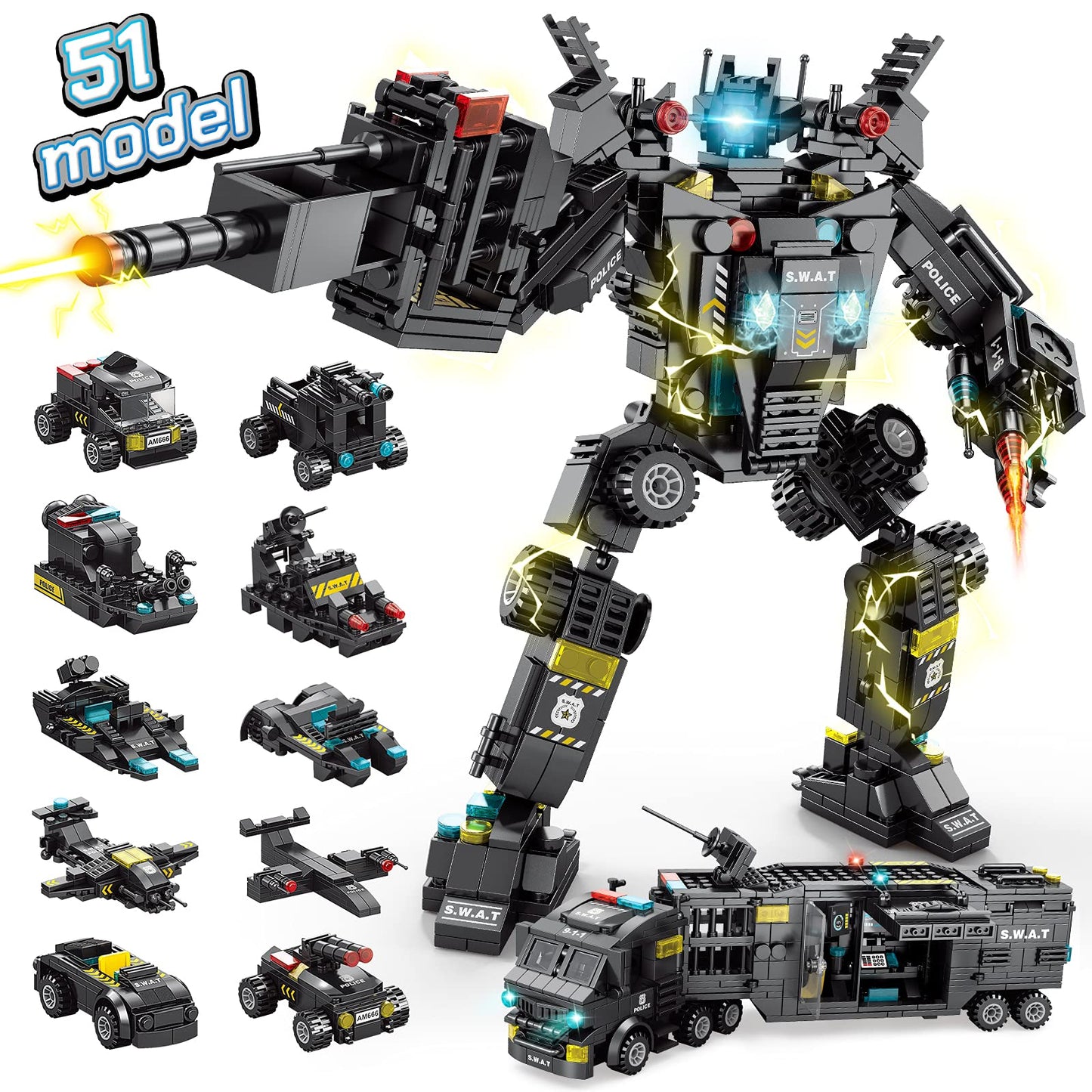 HISTOYE 51-in-1 Robot Building Kit for Kids – STEM Erector Set (Ages 6–12)