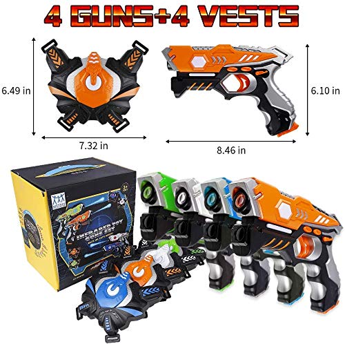 HISTOYE 4-Player Laser Tag Gun Set with Vests – Indoor/Outdoor Battle Game