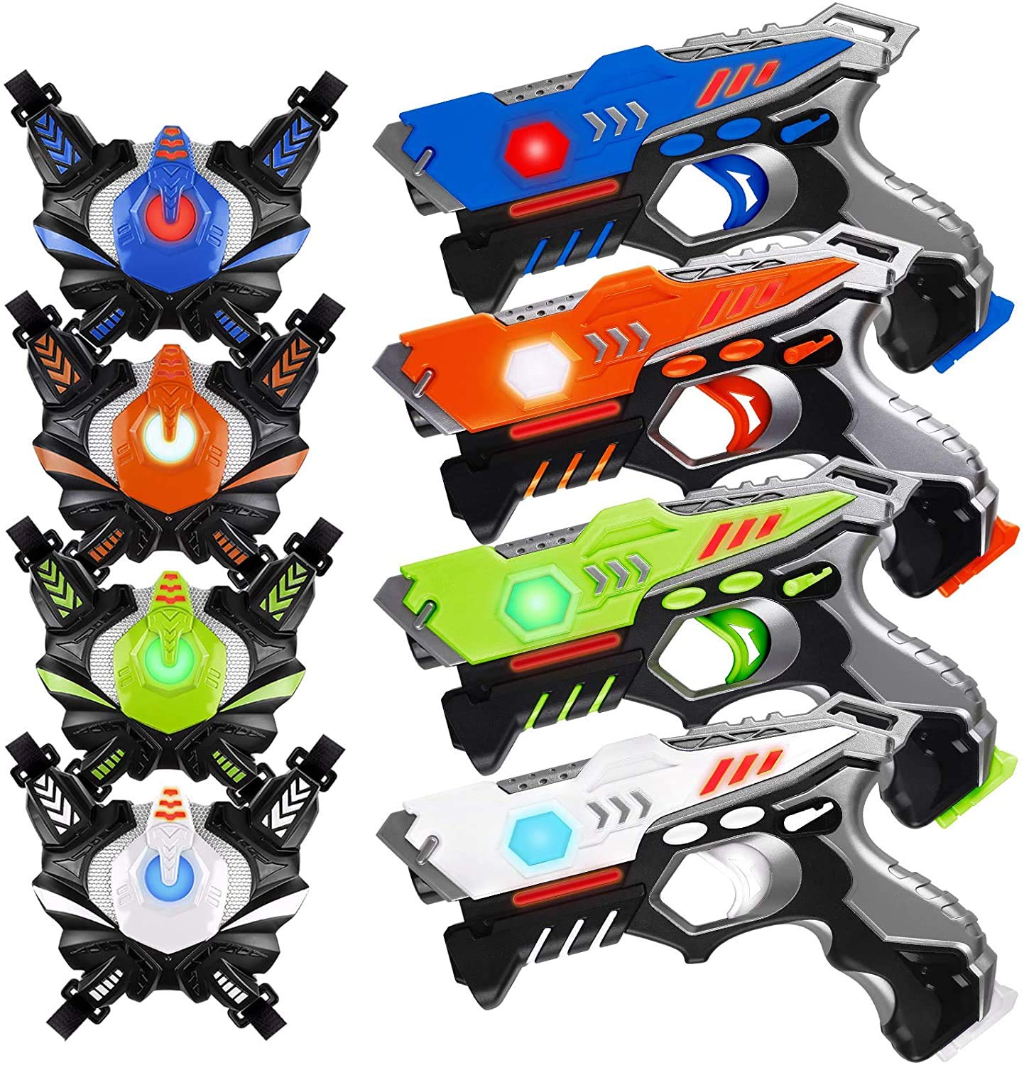 HISTOYE 4-Player Laser Tag Gun Set with Vests – Indoor/Outdoor Battle Game