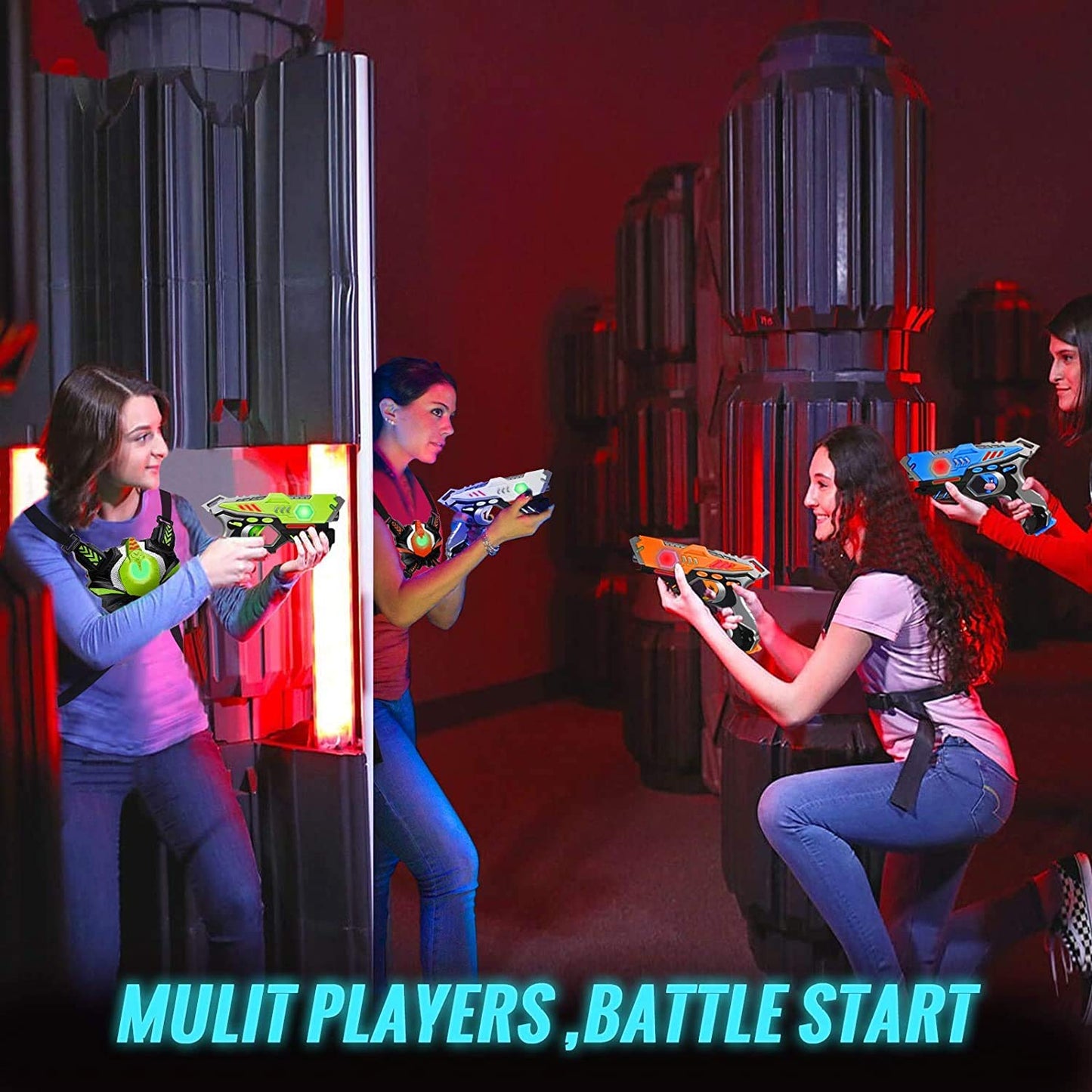 HISTOYE 4-Player Laser Tag Gun Set with Vests – Indoor/Outdoor Battle Game