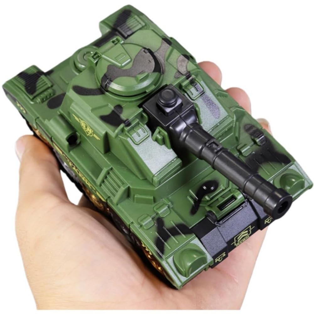 Hitatol ABS Military Tank Toy with 360° Turret, Projectile Launcher & Pop-Out Mini Tank (Grey)
