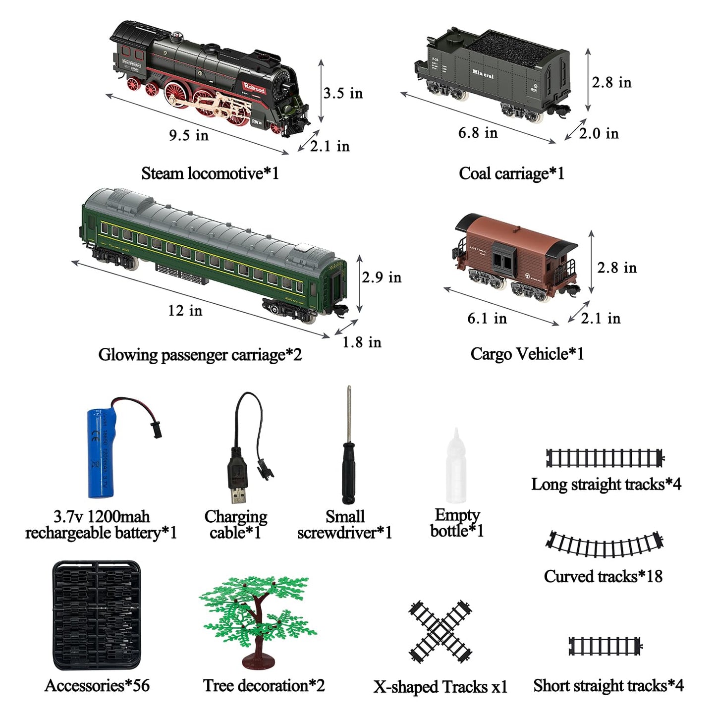 Hitish Train Set for Kids – Electric Steam Locomotive with Lights, Smoke & Sounds | Luxury Track
