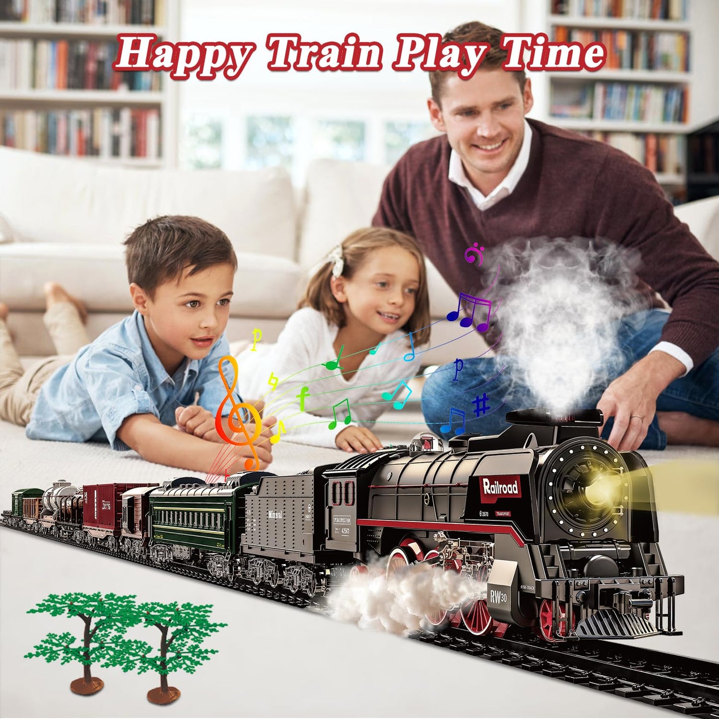 Hitish Train Set for Kids – Electric Steam Locomotive with Lights, Smoke & Sounds | Luxury Track