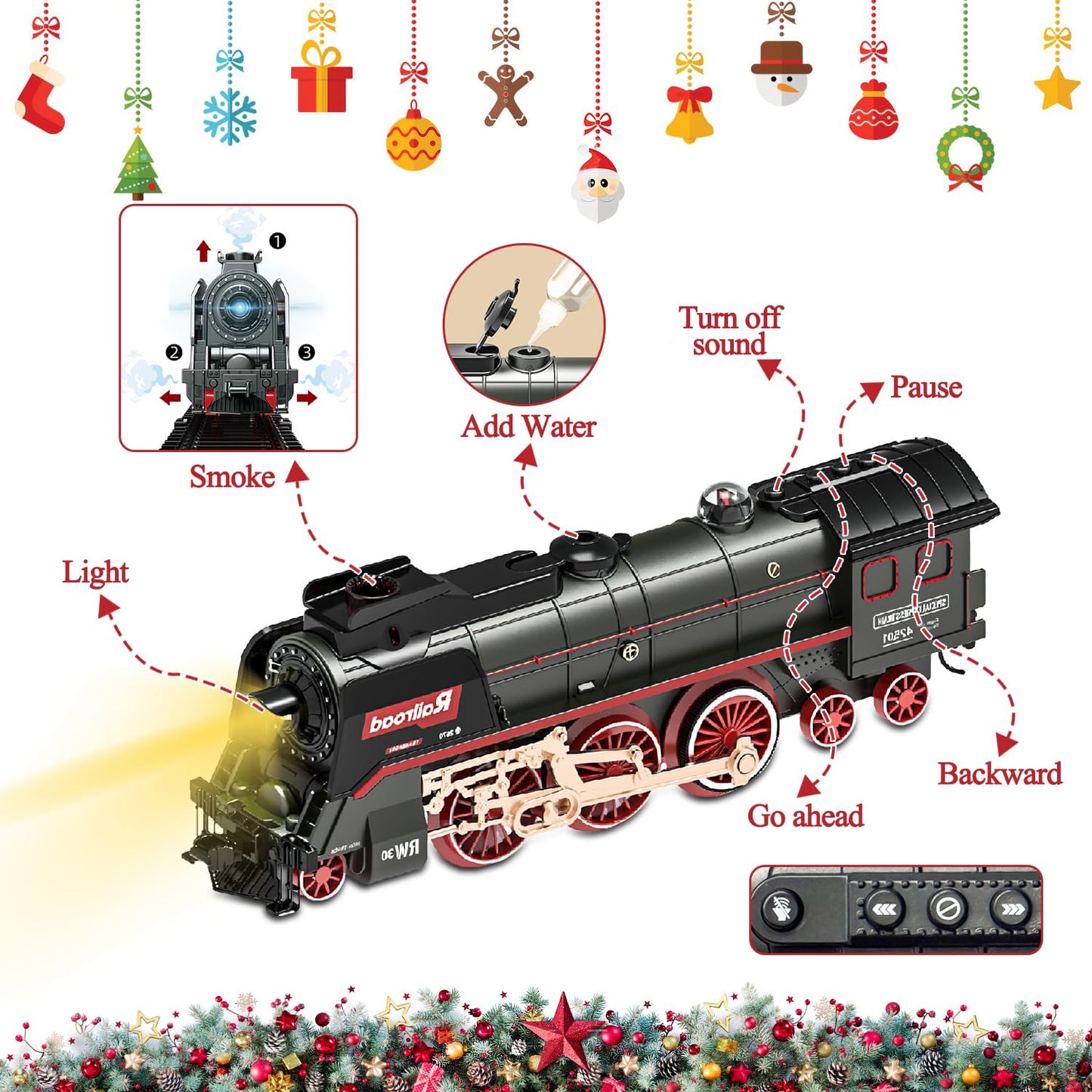 Hitish Train Set for Kids – Electric Steam Locomotive with Lights, Smoke & Sounds | Luxury Track