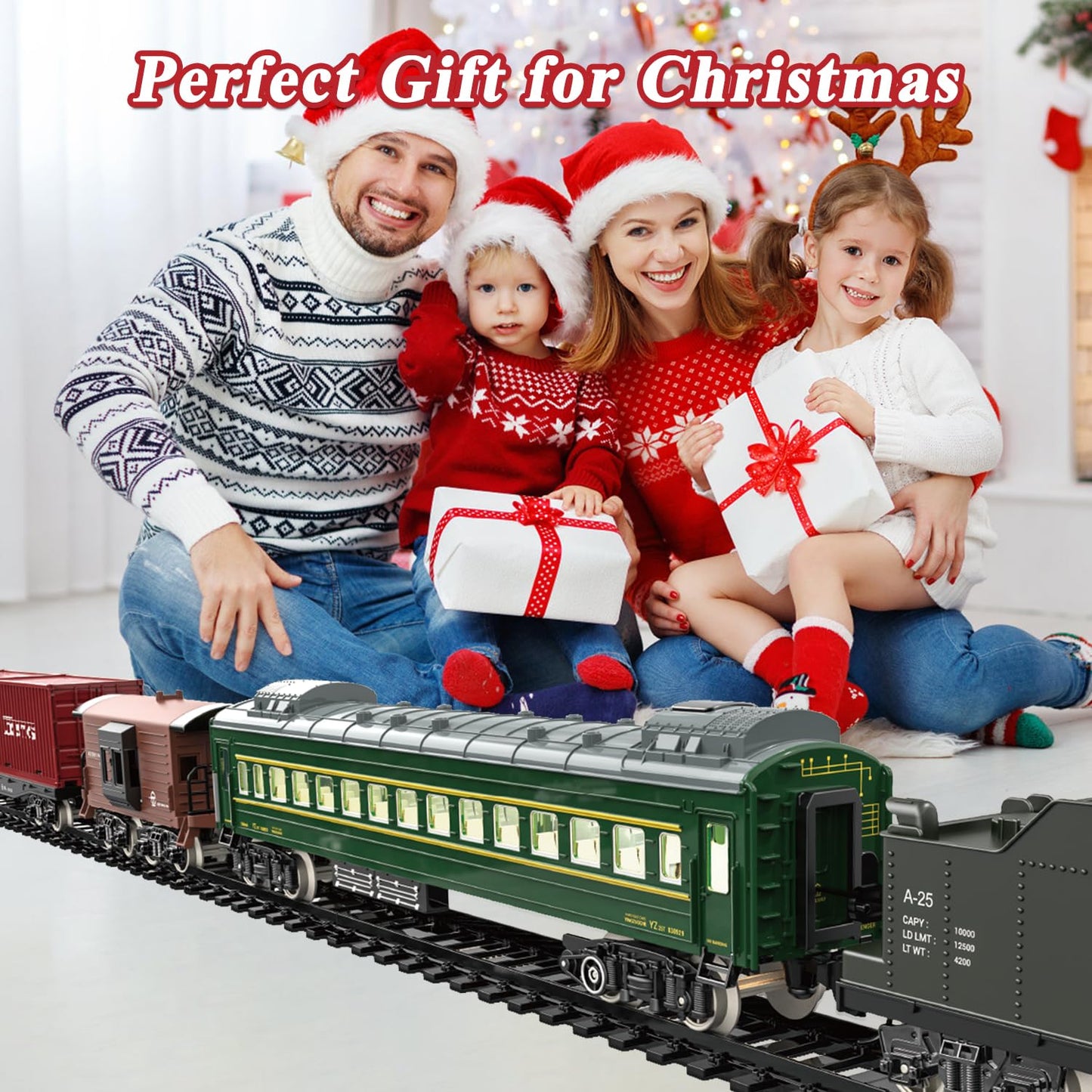 Hitish Train Set for Kids – Electric Steam Locomotive with Lights, Smoke & Sounds | Luxury Track