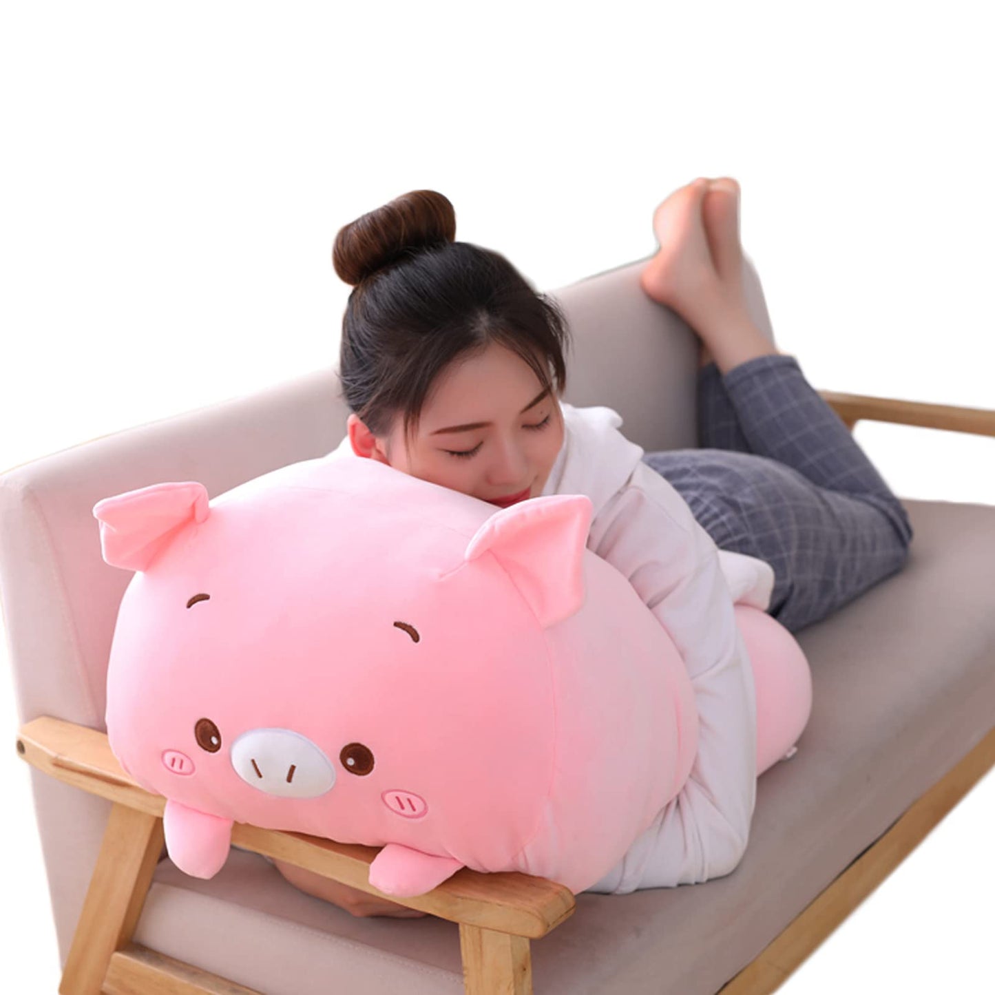 hitoshe Pig Plush Stuffed Animal | Cozy 8in Pink Plush Toy