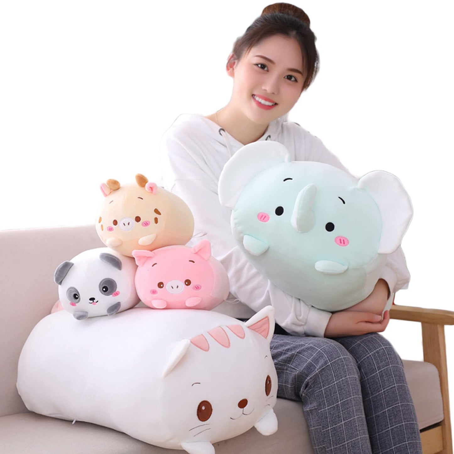 hitoshe Pig Plush Stuffed Animal | Cozy 8in Pink Plush Toy