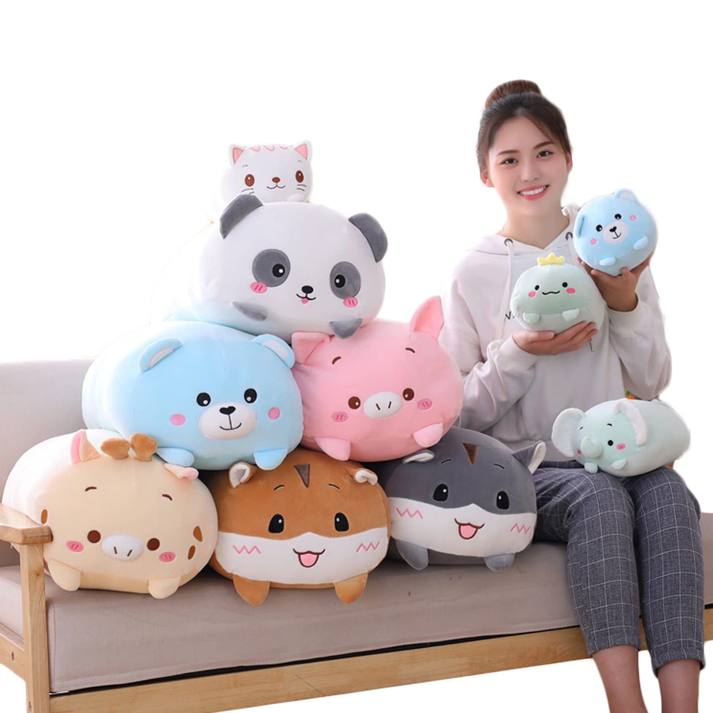 hitoshe Pig Plush Stuffed Animal | Cozy 8in Pink Plush Toy