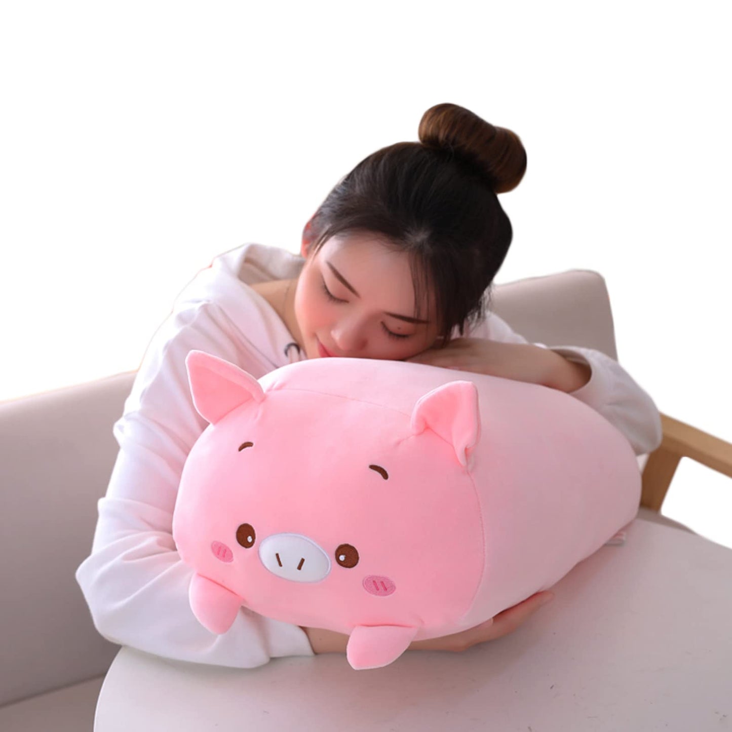 hitoshe Pig Plush Stuffed Animal | Cozy 8in Pink Plush Toy