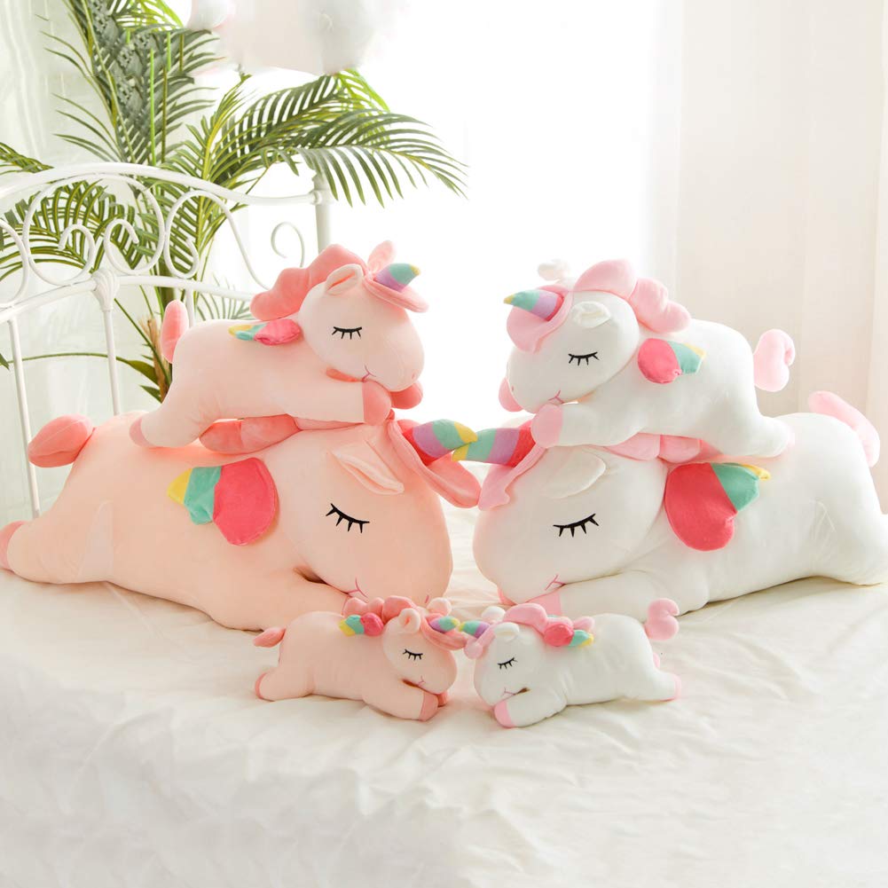 Hitoshe Unicorn Plush Pillow – Soft Pink Unicorn Stuffed Animal Hugging Toy, 23.6 in