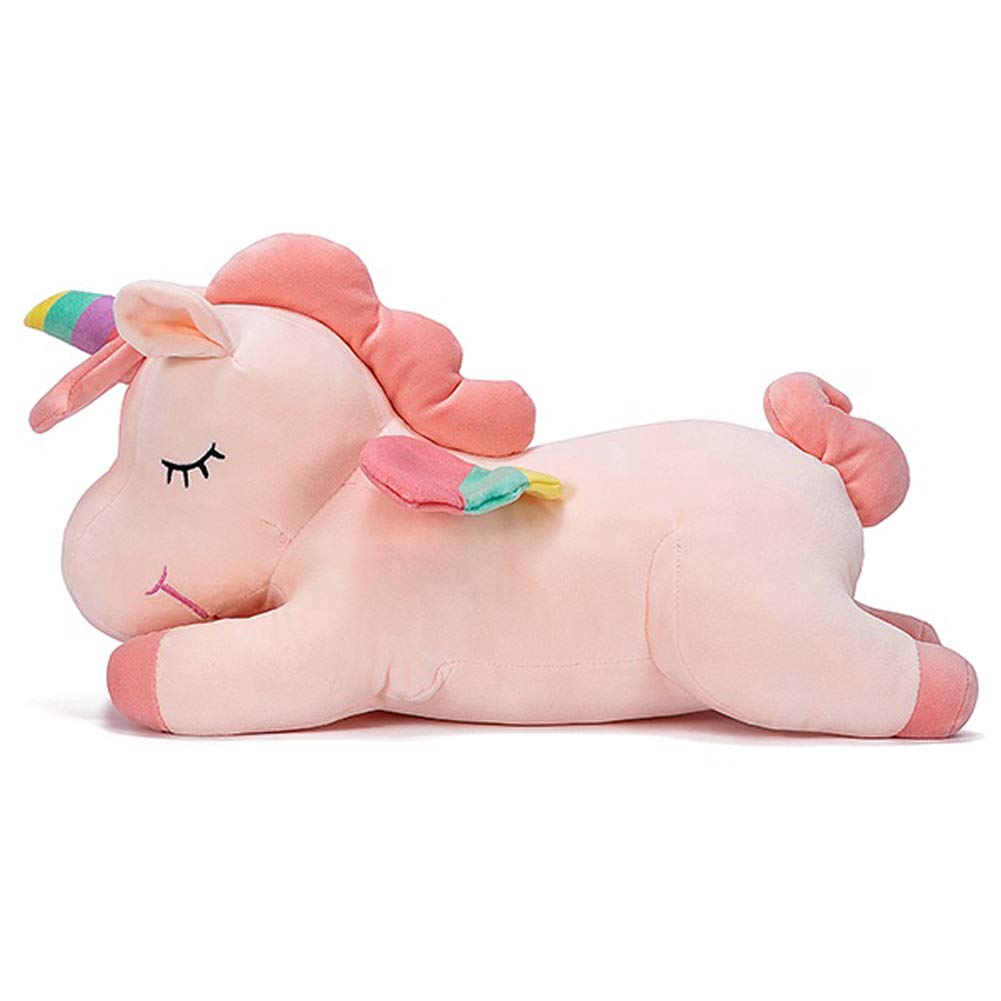 Hitoshe Unicorn Plush Pillow – Soft Pink Unicorn Stuffed Animal Hugging Toy, 23.6 in