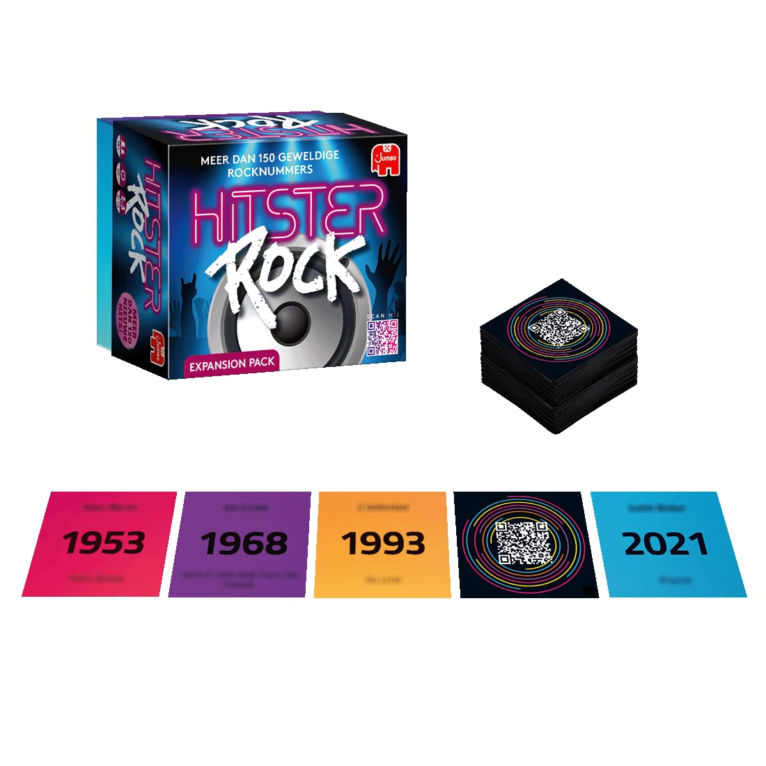 Hitster Rock Expansion Set – Music Card Game for 2-10 Players | Party & Timelines