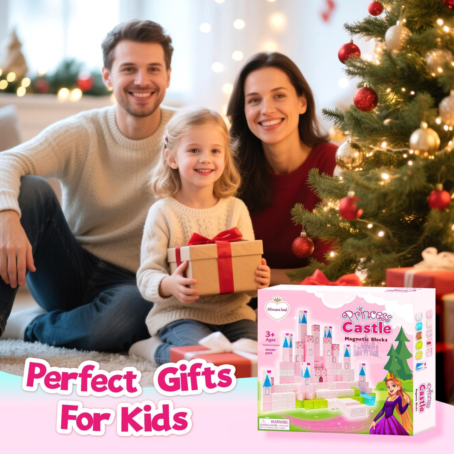 Hiwawind Magnetic Blocks Princess Castle – Open-Ended Building Toys for Girls & Boys (Ages 3-8) | Easter Gifts