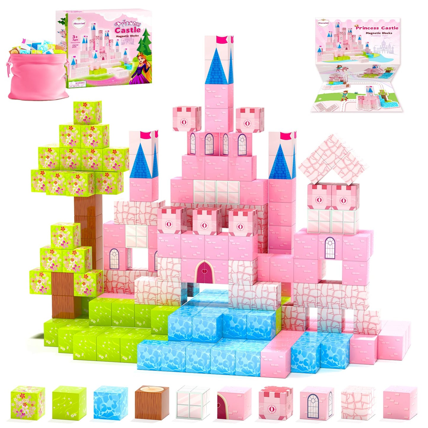 Hiwawind Updated Magnetic Blocks - Princess Castle | STEM Montessori Toy 3-8