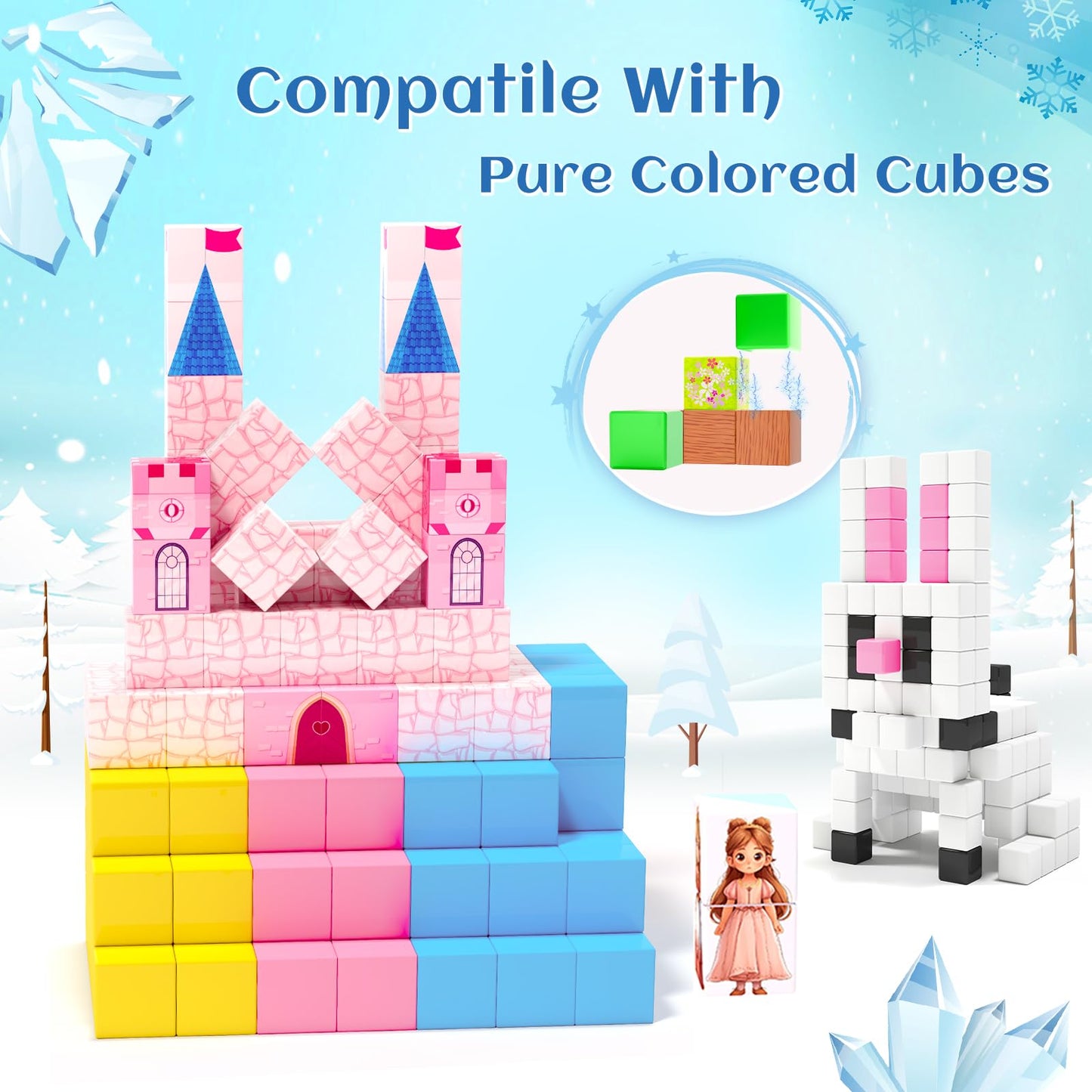 Hiwawind Updated Magnetic Blocks - Princess Castle | STEM Montessori Toy 3-8