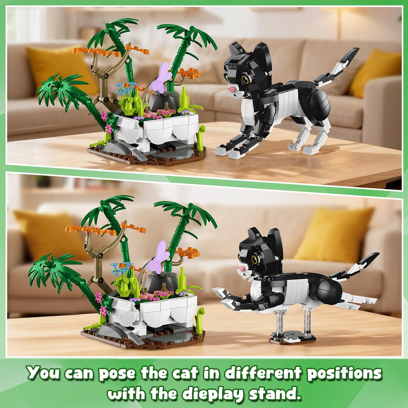 HiWEEGO 3-in-1 Wild Animals Panda Building Set – 724 PCS, Panda, Cat & Zebra | Kids 9–12+