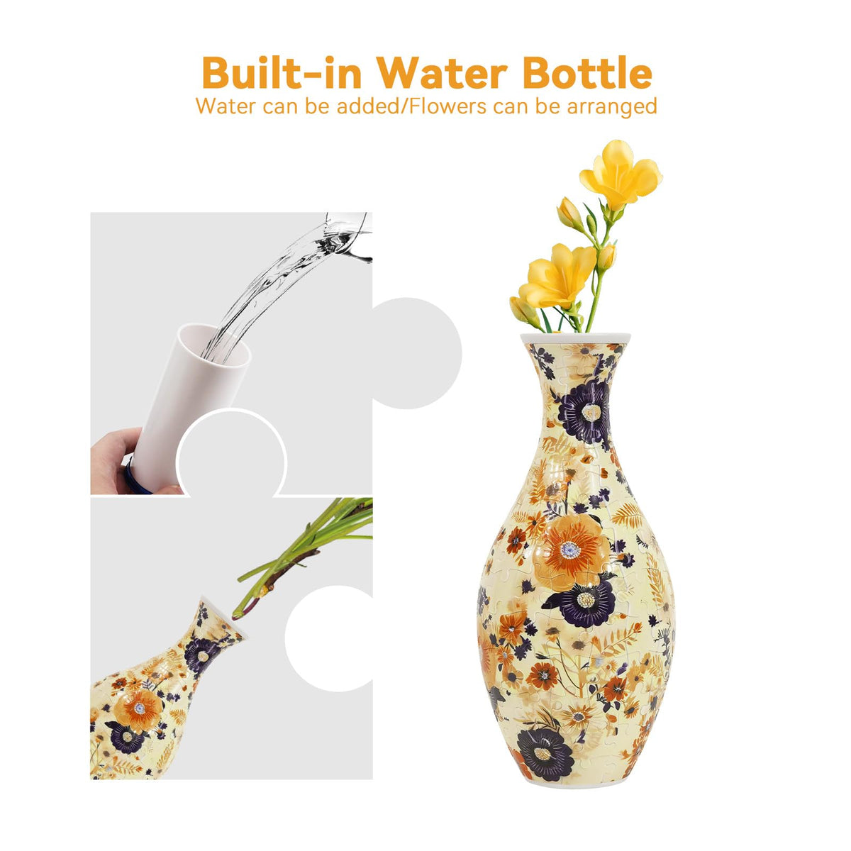 Hiwhy 3D Puzzle Planter Vase — 160-Piece DIY Flower Vase Gift
