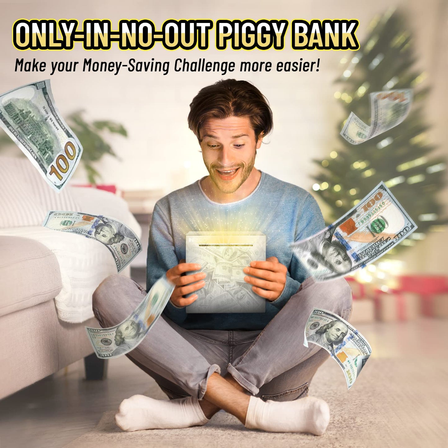 Hizgo Stainless Steel Piggy Bank for Adults — 5.9-Inch Break-to-Access Savings Box