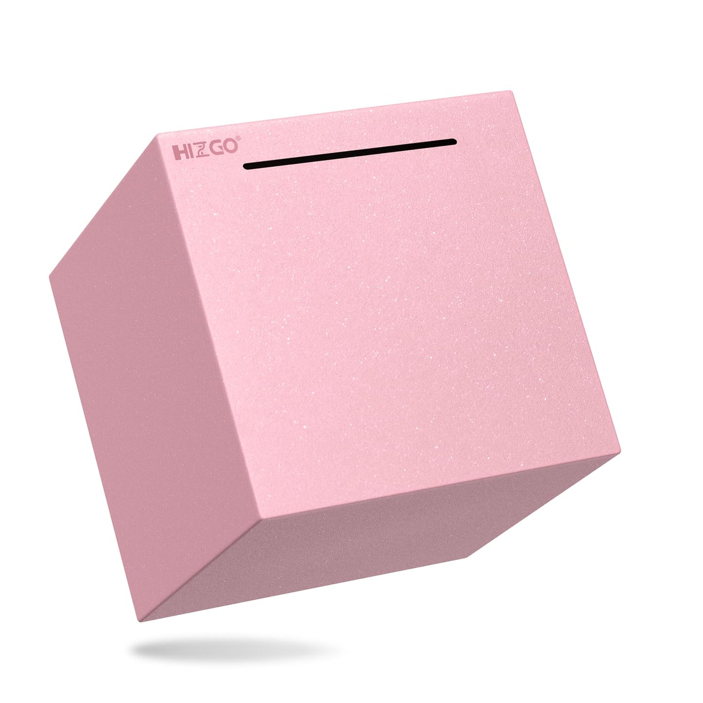 hizgo Pink Stainless Steel Piggy Bank – Unopenable Saving Box for Adults & Kids (5.9-inch)